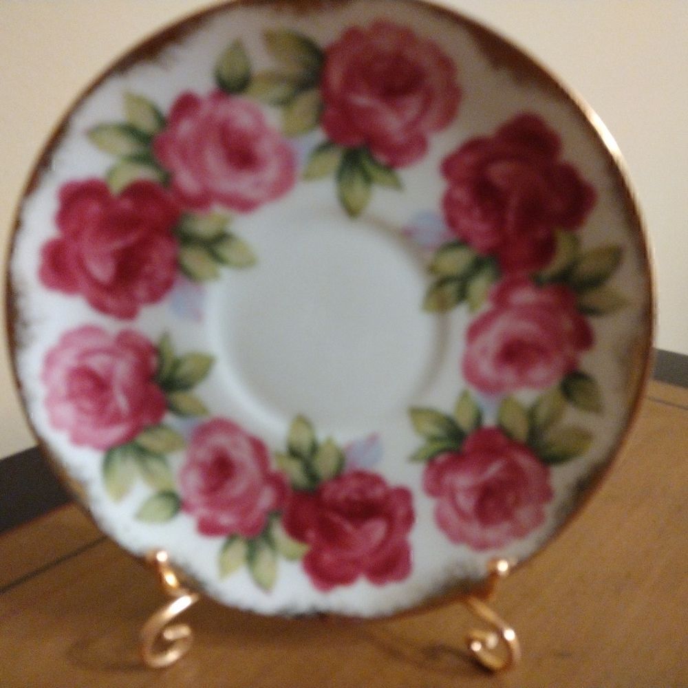 Lot of 2 Vintage Saucers with Gold Trim